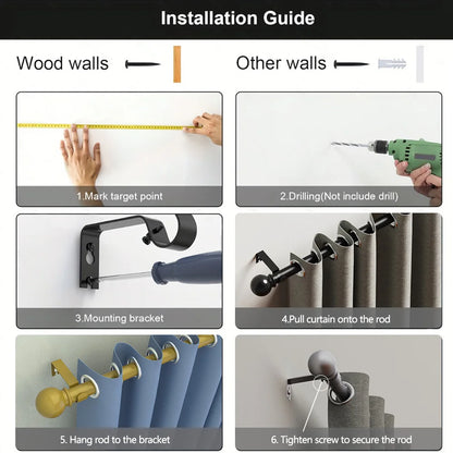 Installation sur Tringle à rideaux