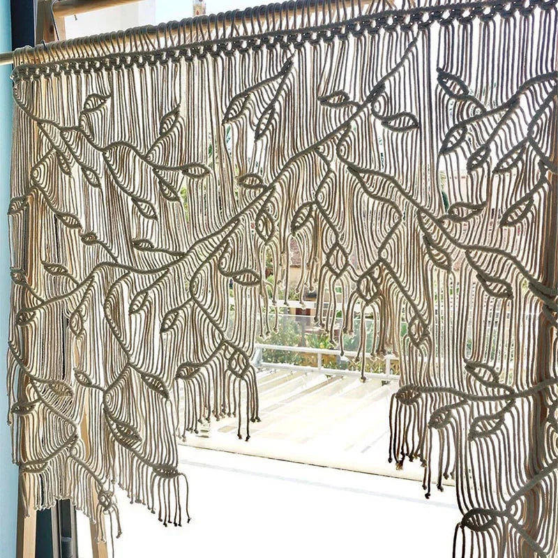Rideau macramé vue motif