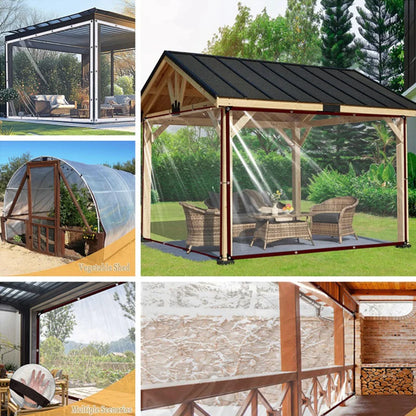 Rideau pergola sur structure